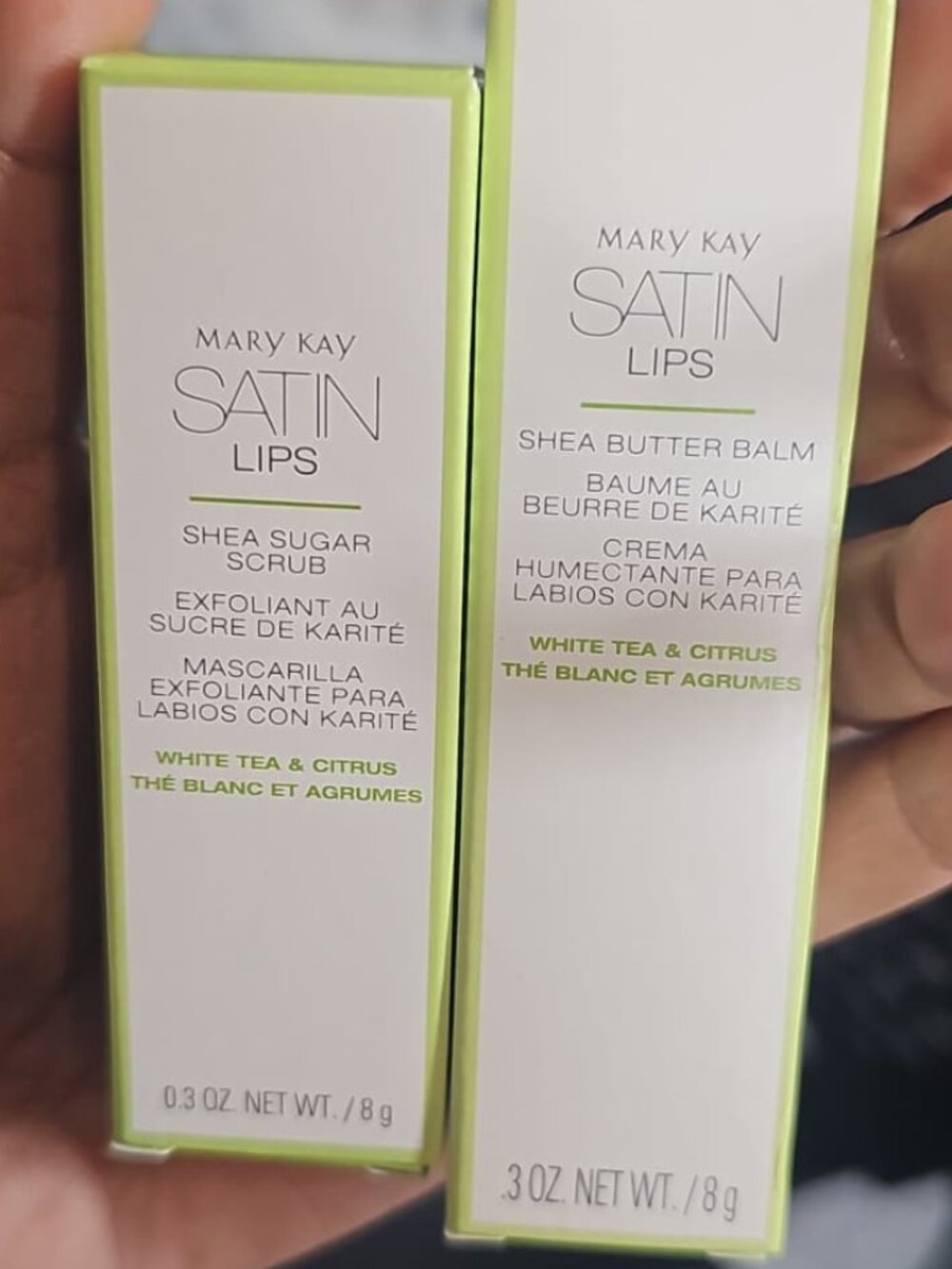 Mary Kay Satin Lips Set - Shea Sugar Scrub & Shea Butter Balm White Tea & Citrus
